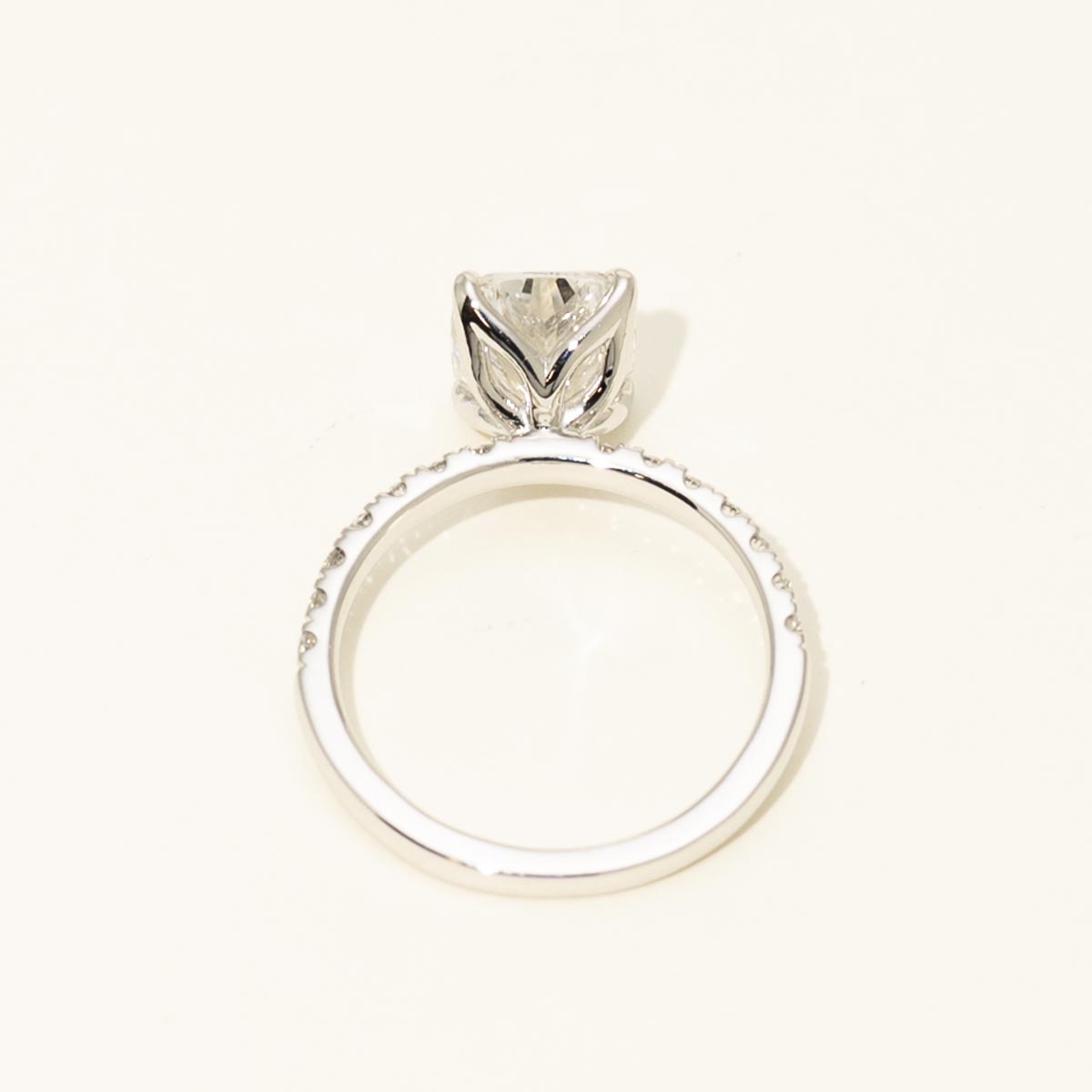 Cushion Cut Lab Grown Diamond Engagement Ring in Platinum (3 1/3ct tw)