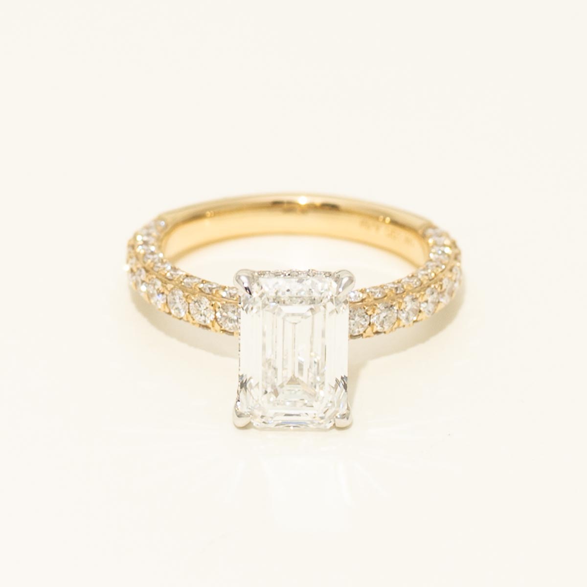 Emerald Cut Lab Grown Diamond Engagement Ring in 14kt Yellow and White Gold (4 1/4tw)