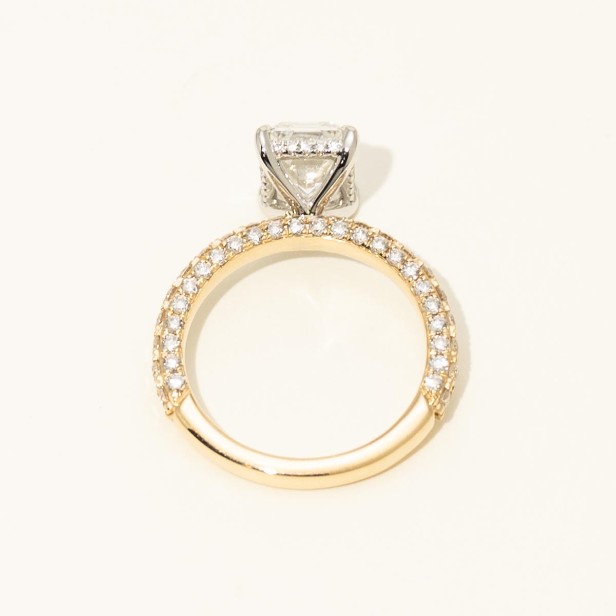 Emerald Cut Lab Grown Diamond Engagement Ring in 14kt Yellow and White Gold (4 1/4tw)