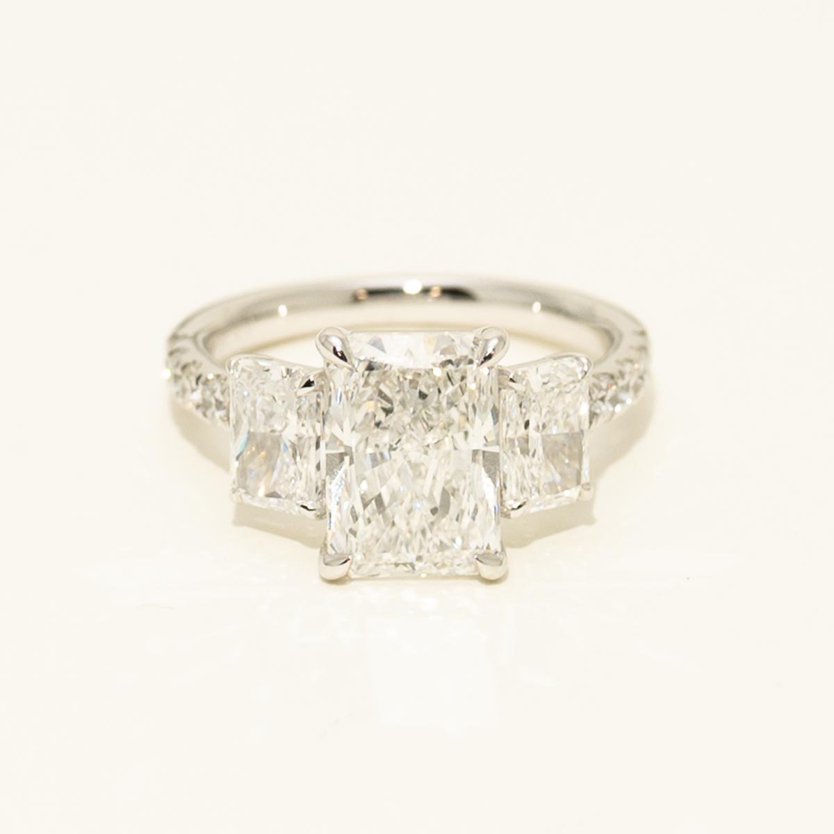 Radiant Cut Lab Grown Diamond Engagement Ring in Platinum  (4 7/8ct tw)