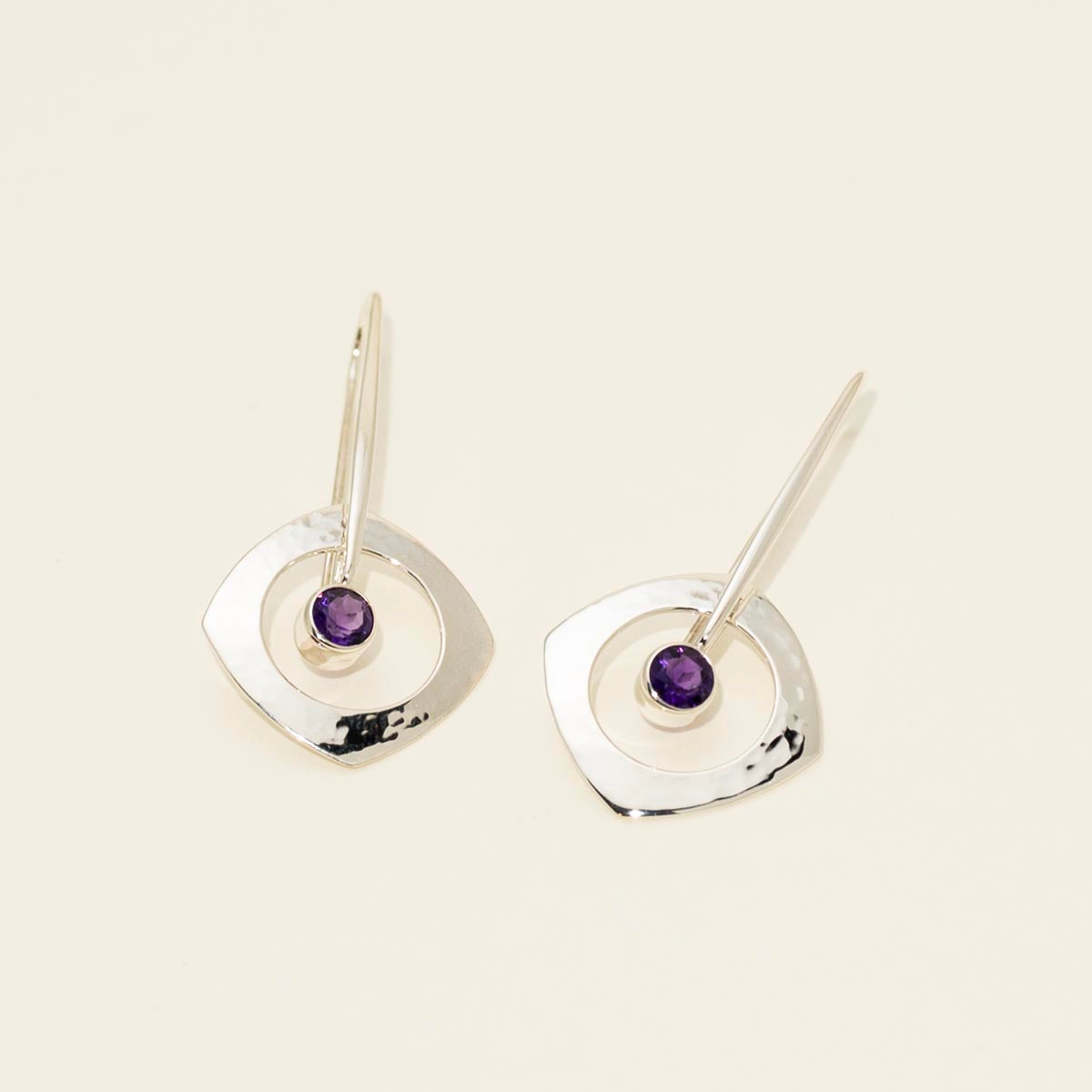 EL Designs Amethyst Diva Drop Earrings in Sterling Silver