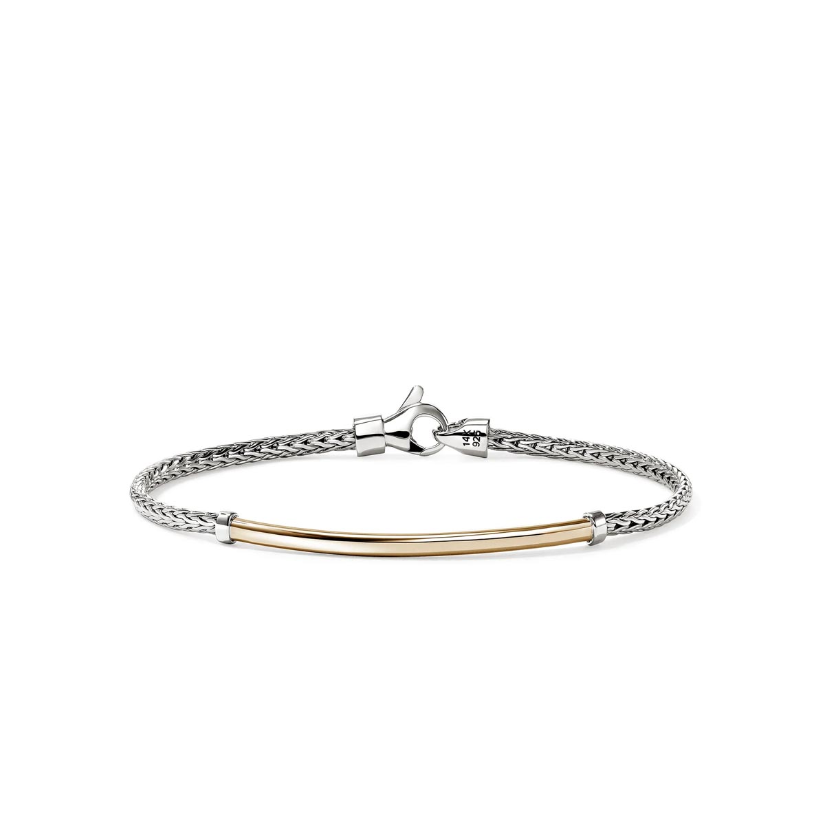 John Hardy Essentials Bar Bracelet in Sterling Silver and 14kt Yellow Gold