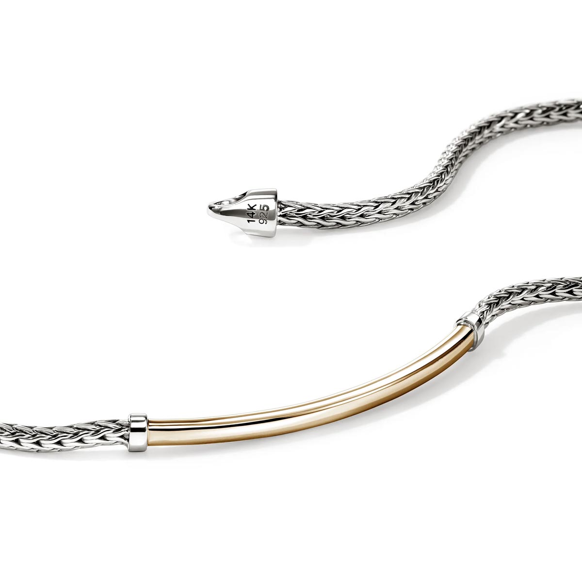 John Hardy Essentials Bar Bracelet in Sterling Silver and 14kt Yellow Gold