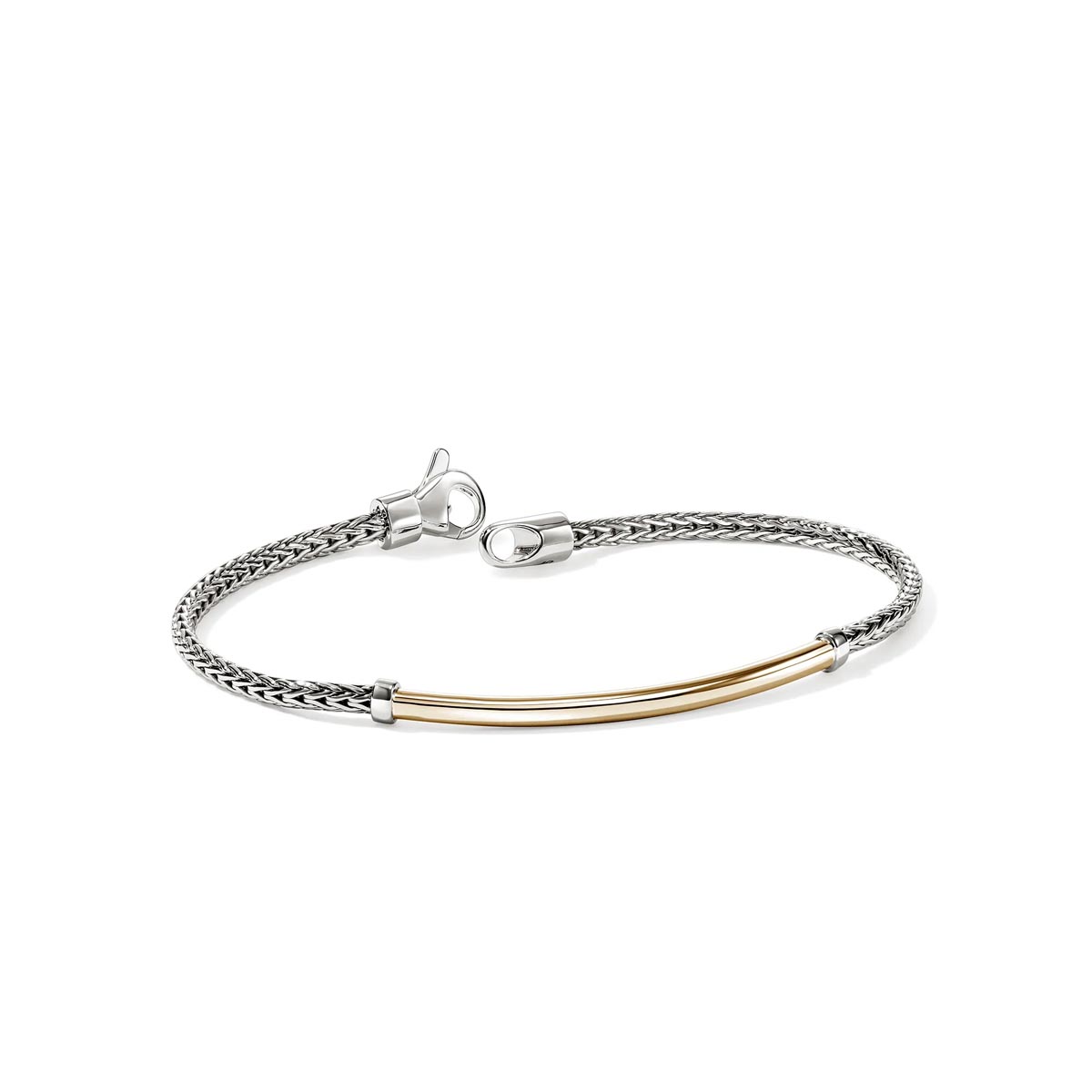 John Hardy Essentials Bar Bracelet in Sterling Silver and 14kt Yellow Gold