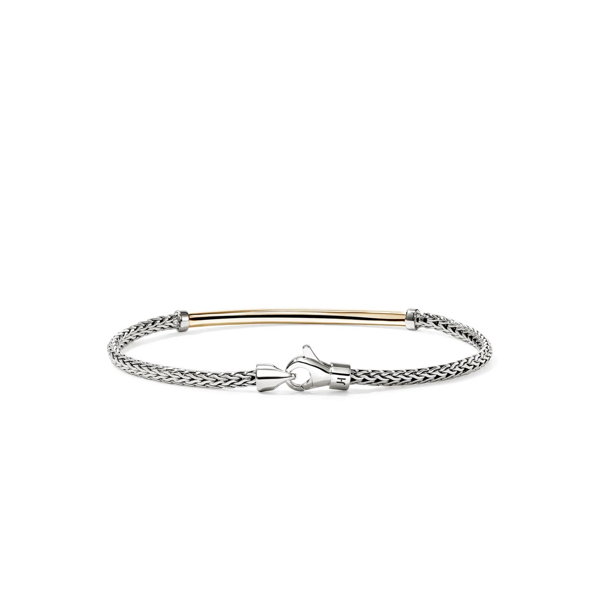 John Hardy Essentials Bar Bracelet in Sterling Silver and 14kt Yellow Gold