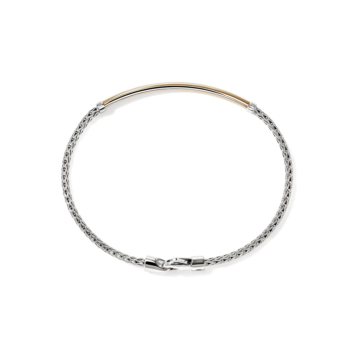 John Hardy Essentials Bar Bracelet in Sterling Silver and 14kt Yellow Gold