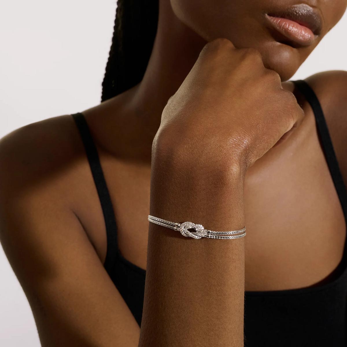 John Hardy Love Knot Bracelet in Sterling Silver with Diamonds (1/3ct tw)