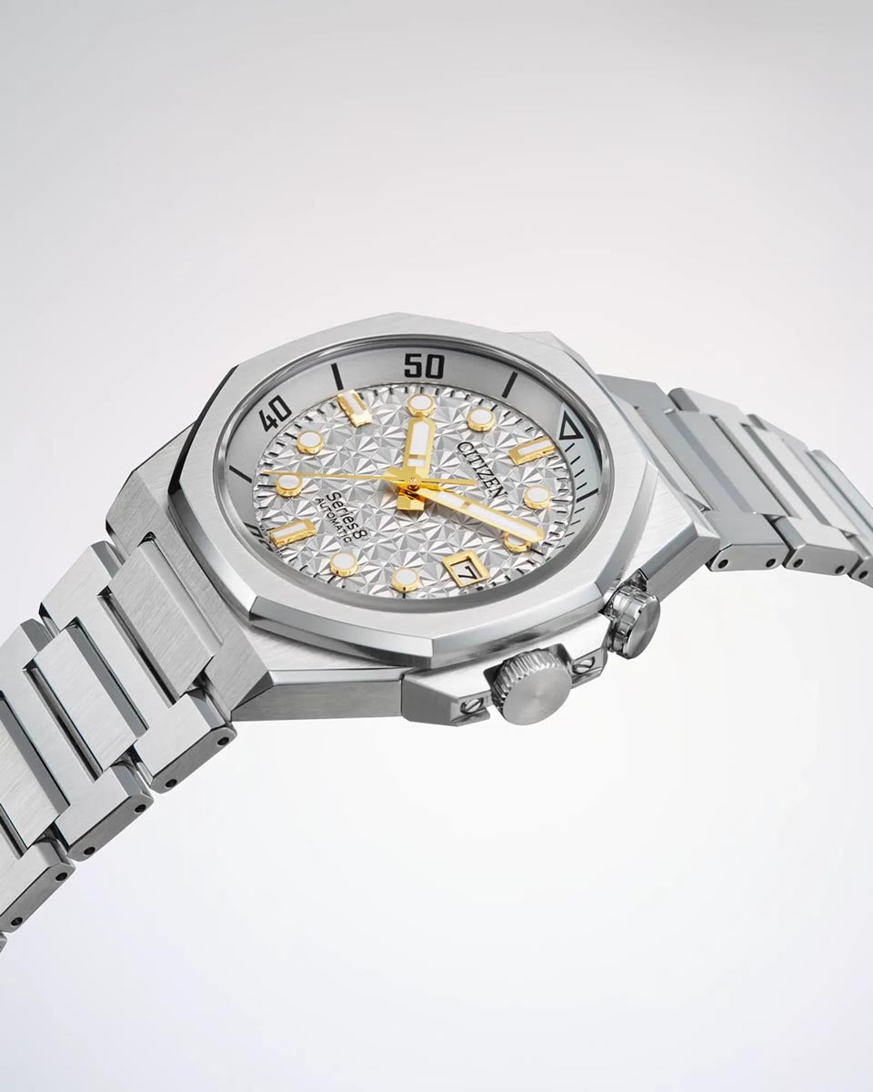 Citizen Limited Edition Series 8 Watch with White Dial and Stainless Steel Bracelet (42.6mm and automatic movemet)