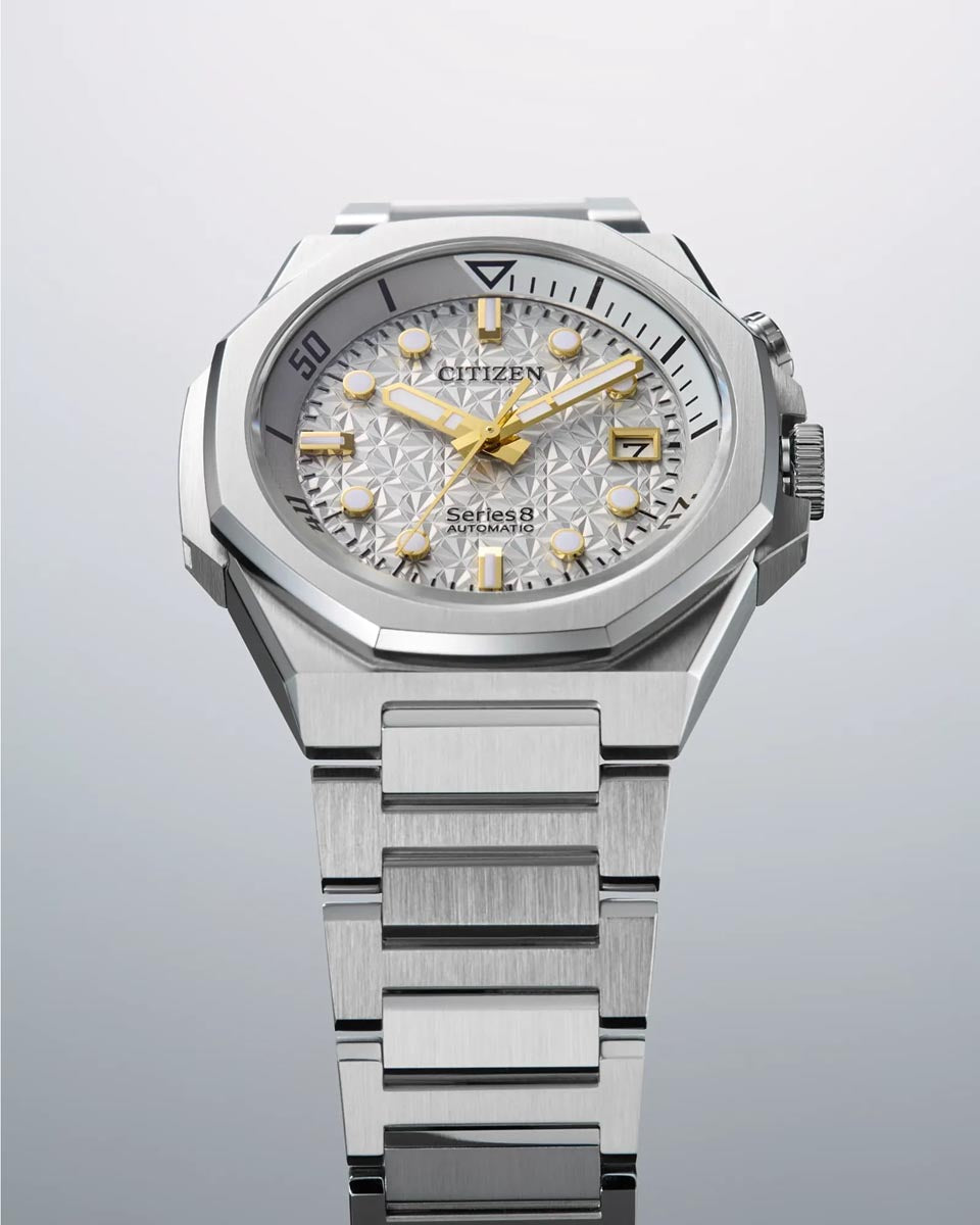 Citizen Limited Edition Series 8 Watch with White Dial and Stainless Steel Bracelet (42.6mm and automatic movemet)