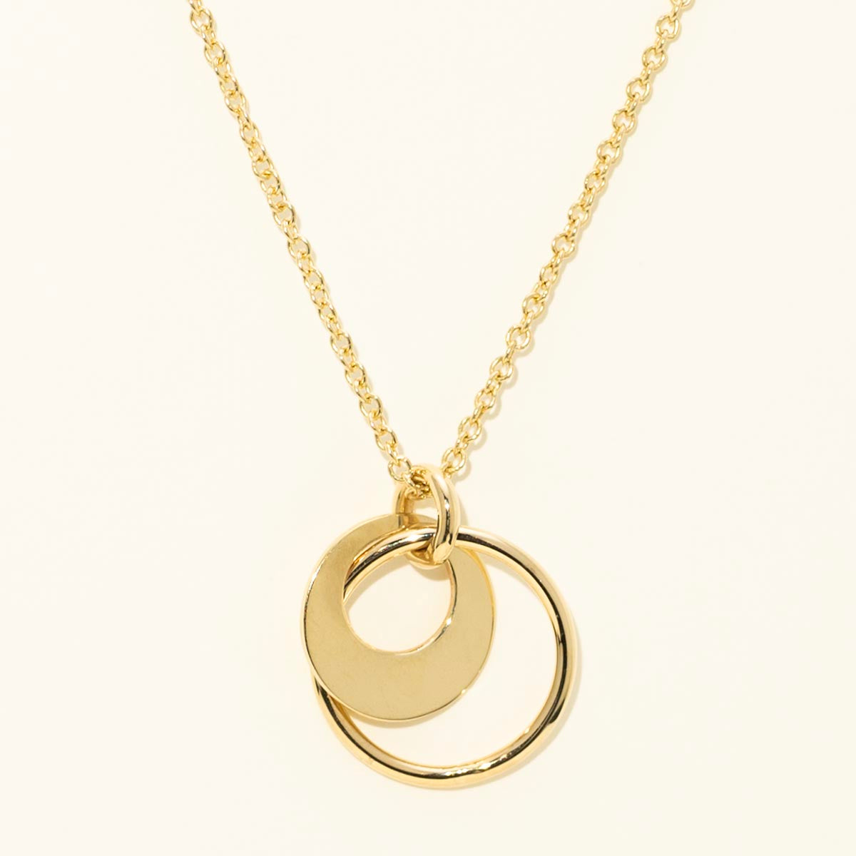 Leslies Double Circle Necklace in 14kt Yellow Gold