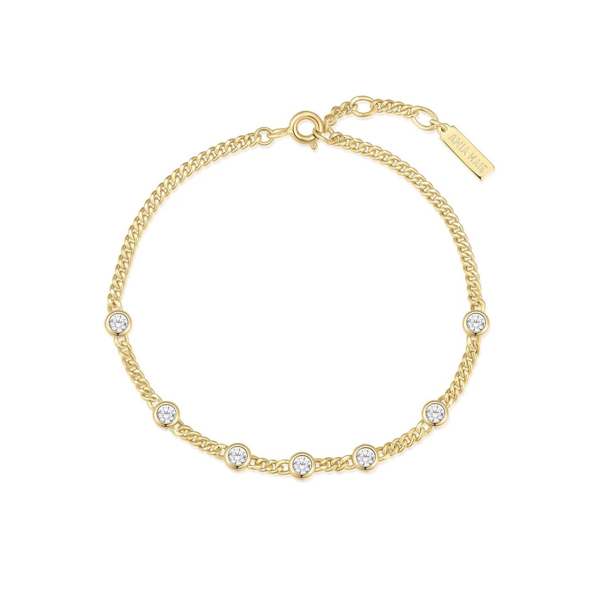 Ania Haie Cubic Zirconia Bracelet in Sterling Silver with 14kt Yellow Gold Plate