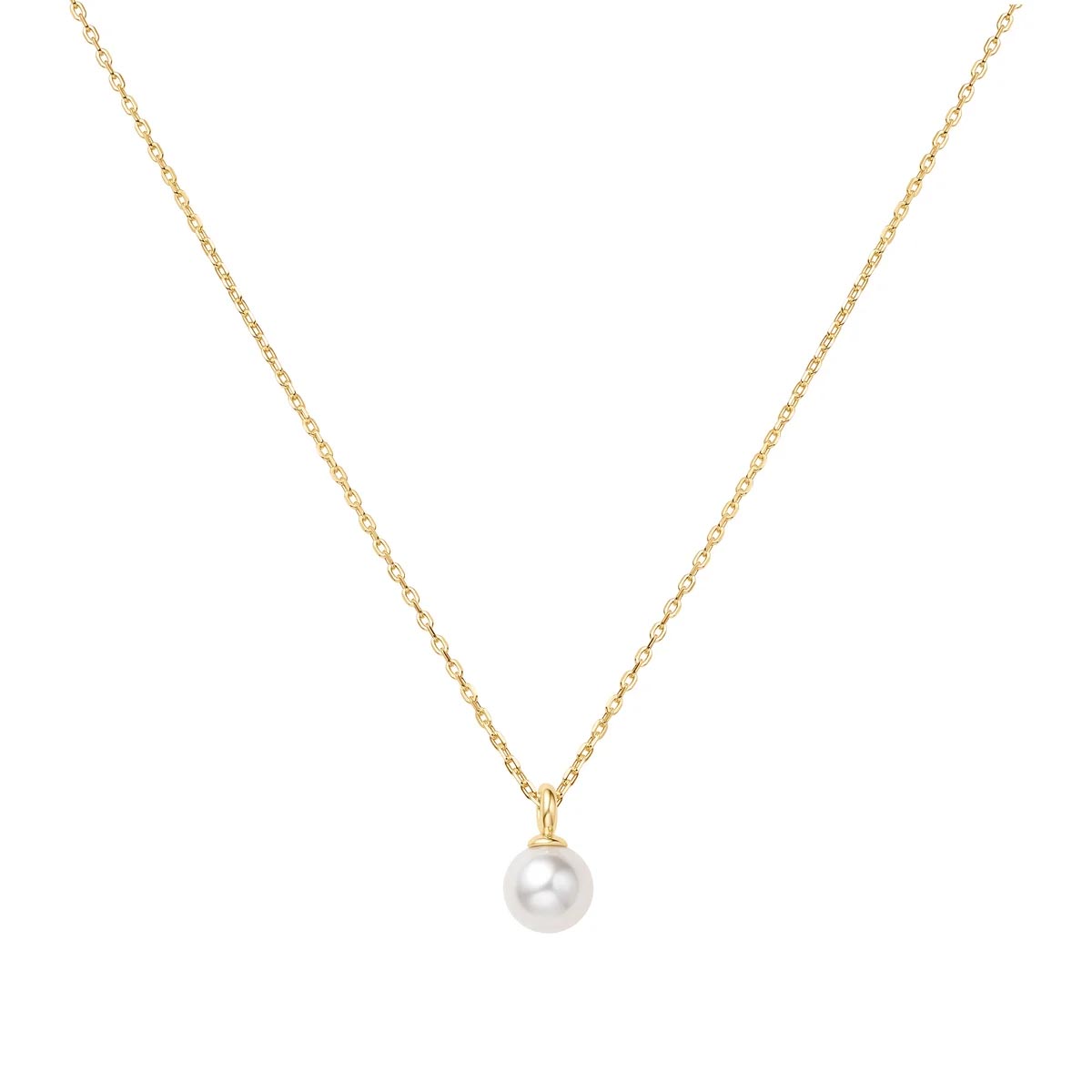 Ania Haie Shell Pearl Drop Necklace in Sterling Silver with 14kt Gold Plate