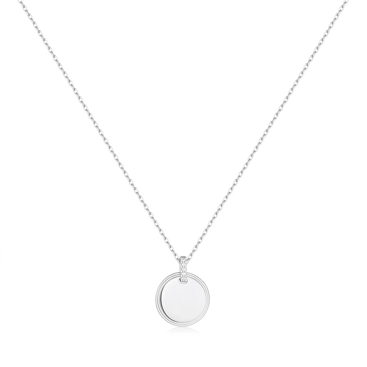 Ania Haie Cubic Zirconia Disc Necklace in Sterling Silver