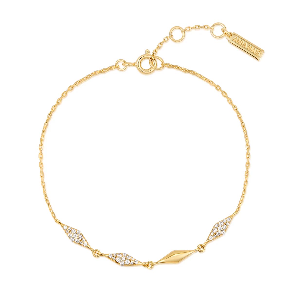 Ania Haie Cubic Zirconia Sparkle Bracelet in Sterling Silver with 14kt Gold Plate