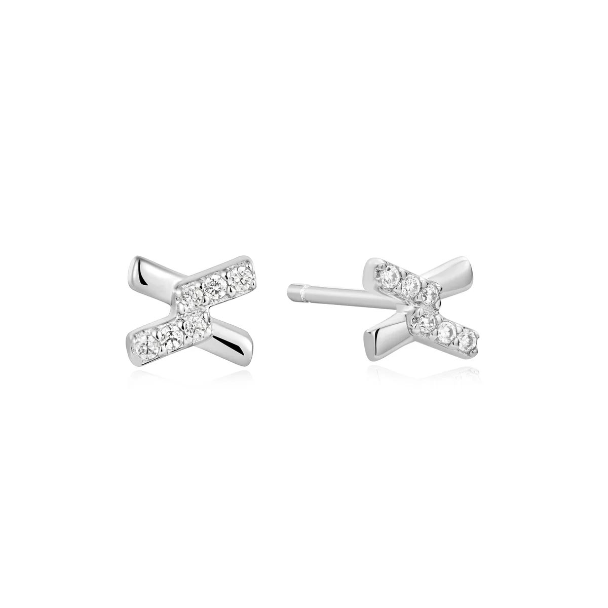 Ania Haie Cubic Zirconia Criss Cross Earrings in Sterling Silver