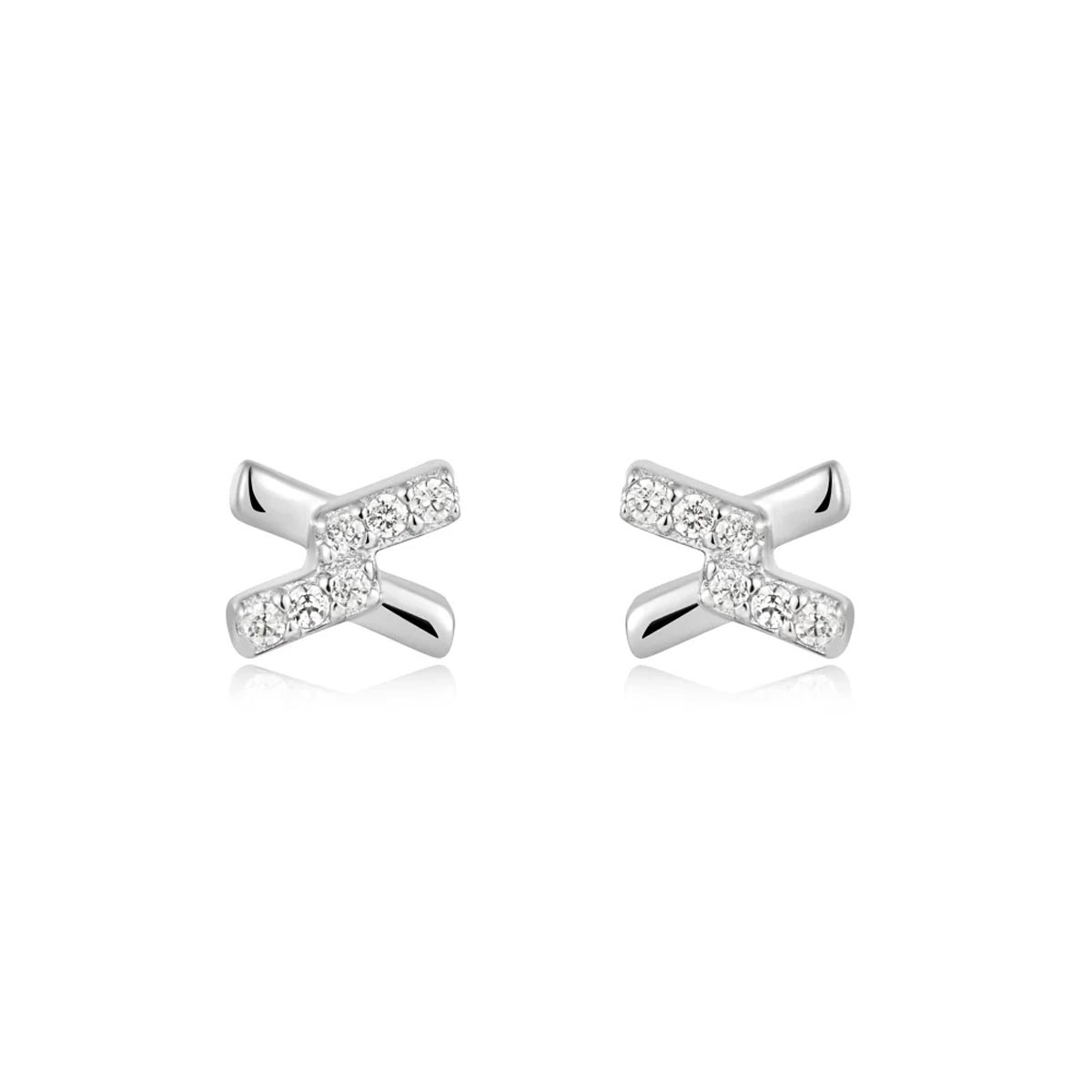 Ania Haie Cubic Zirconia Criss Cross Earrings in Sterling Silver