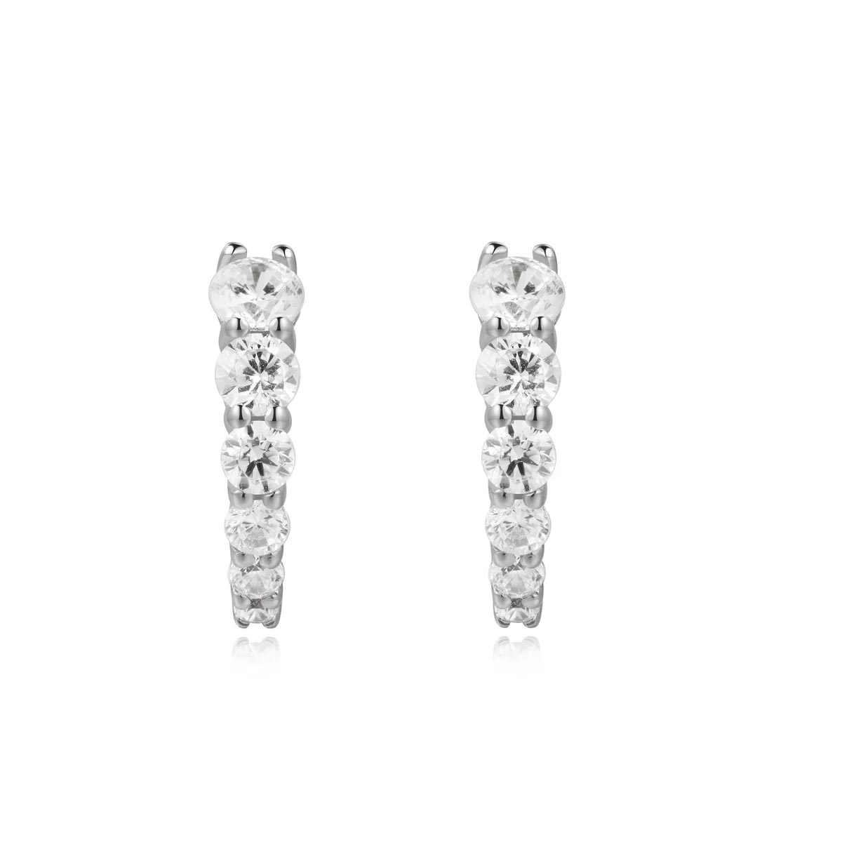 Ania Haie Cubic Zirconia Hoops in Sterling Silver