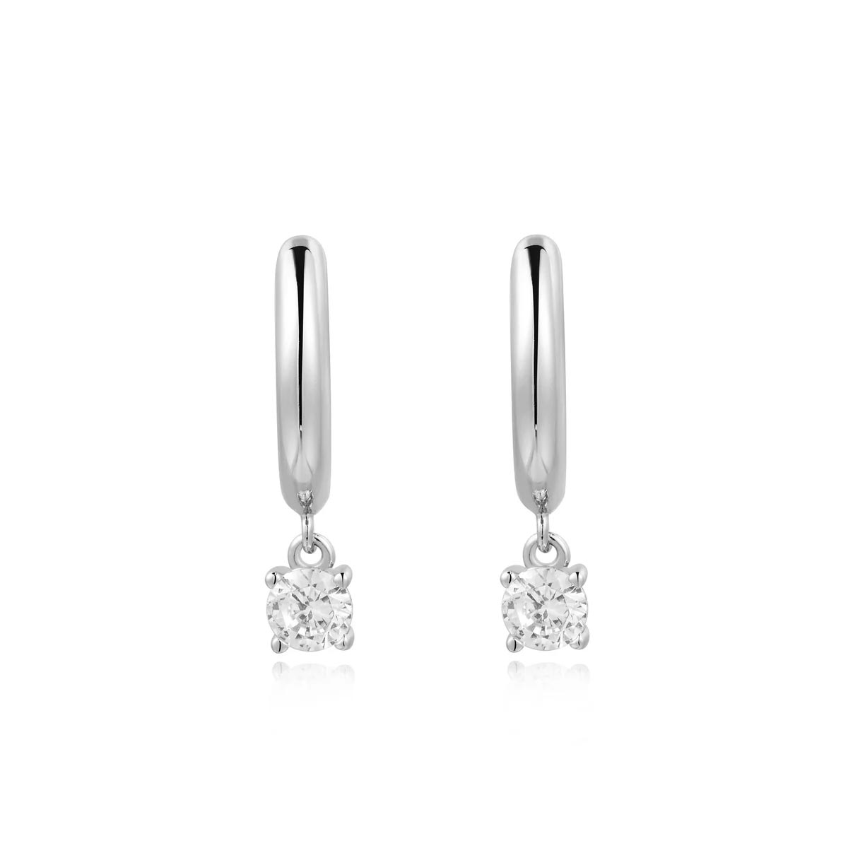 Ania Haie Cubic Zirconia Huggie Hoop Earrings in Sterling Silver