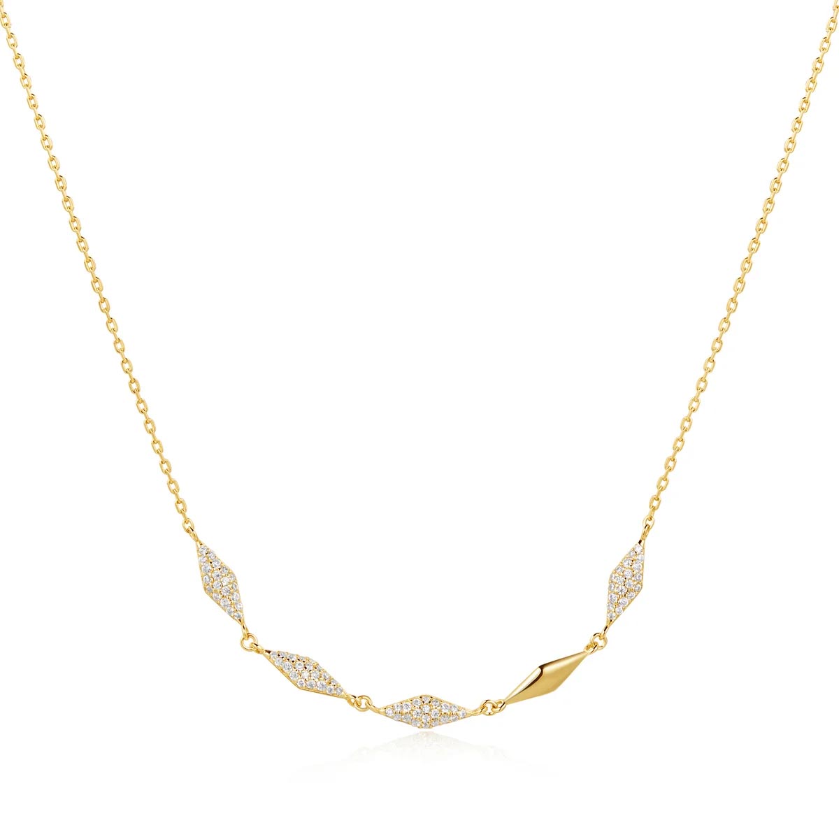 Ania Haie Cubic Zirconia Sparkle Necklace in Sterling Silver with 14kt Gold Plate
