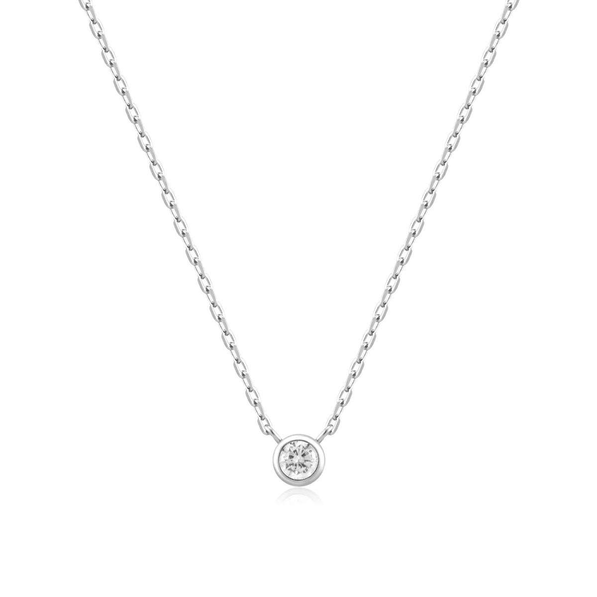 Ania Haie Cubic Zirconia Bezel Necklace in Sterling Silver