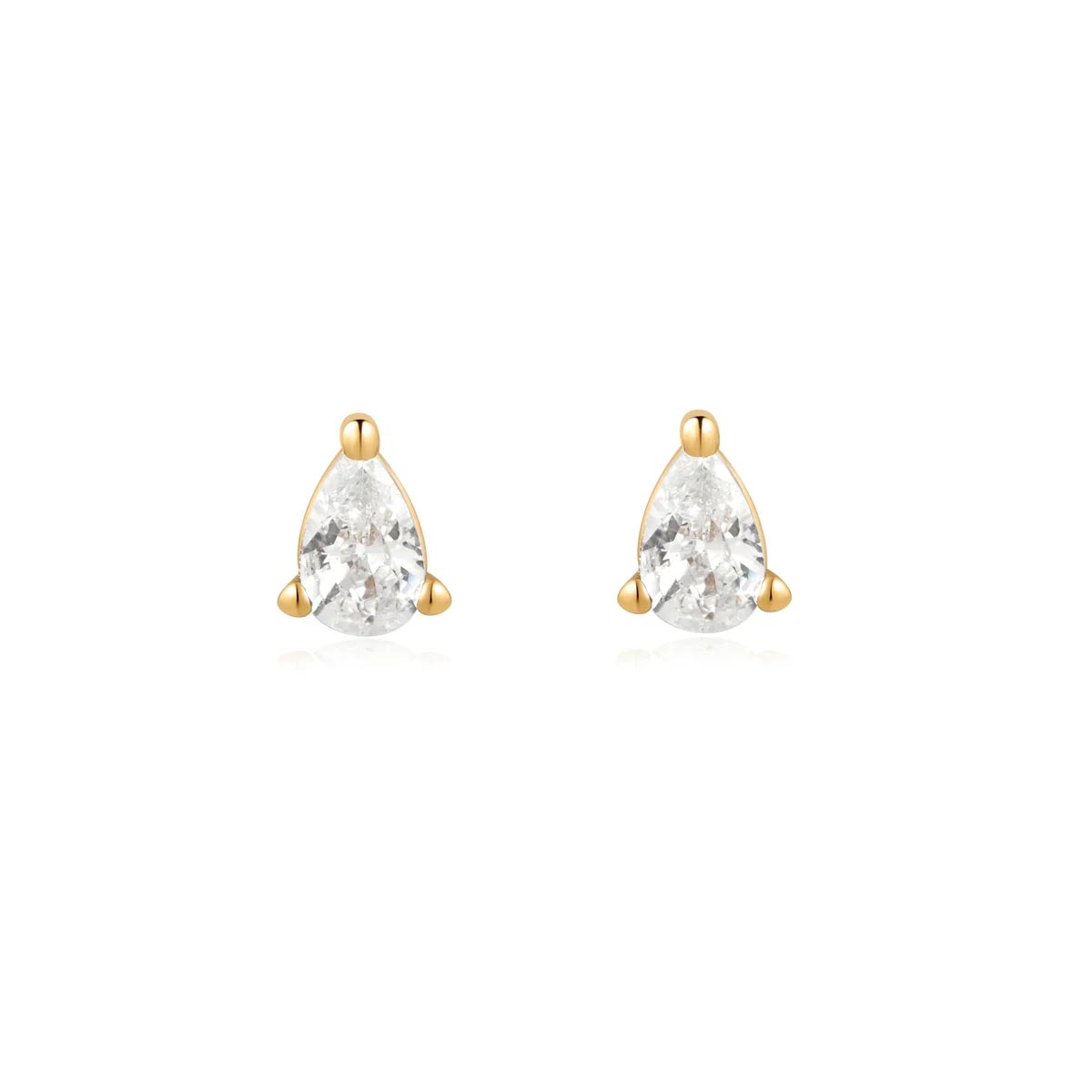 Ania Haie Pear Shaped Cubic Zirconia Earrings in Sterling Silver with 14kt Gold Plate