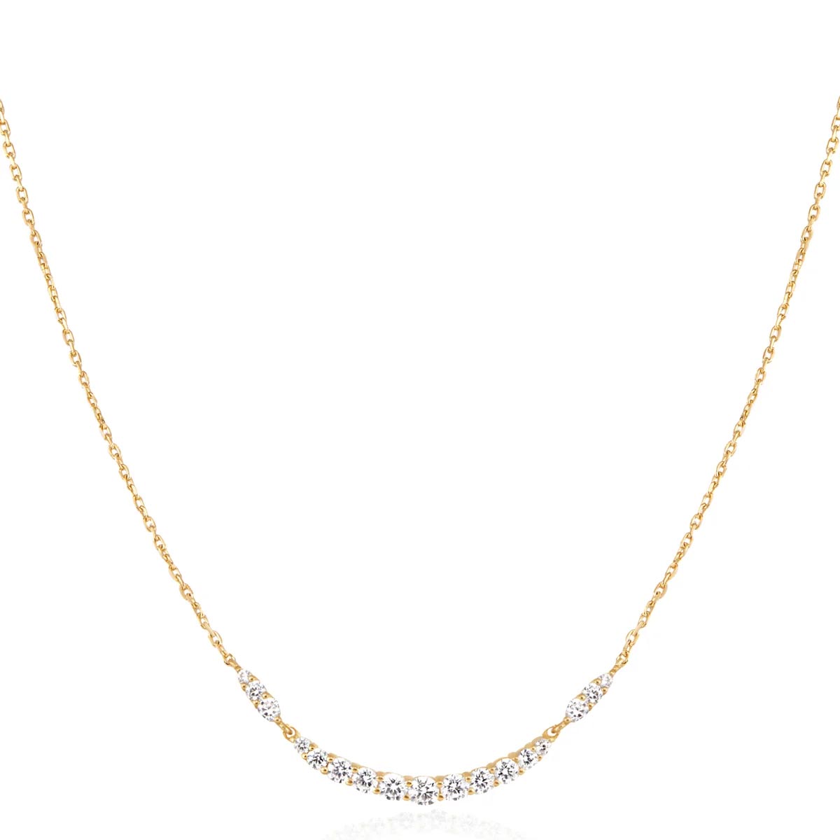 Ania Haie Cubic Zirconia Necklace in Sterling Silver with 14kt Gold Plate