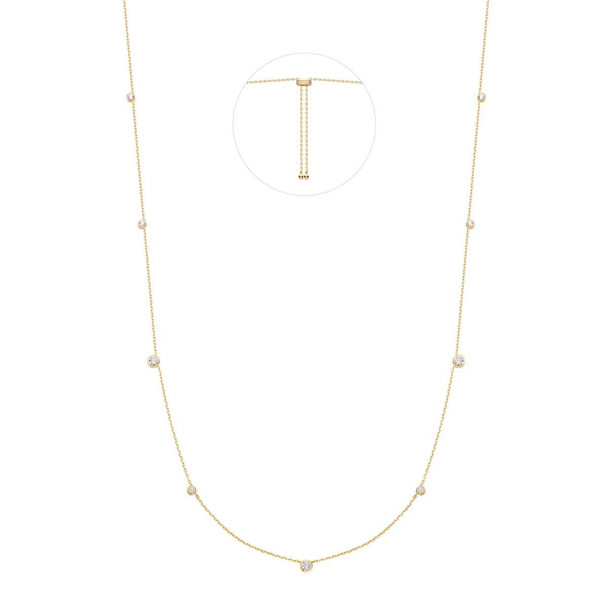 Ania Haie Cubic Zirconia Bezel Necklace in Sterling Silver with 14kt Gold Plate