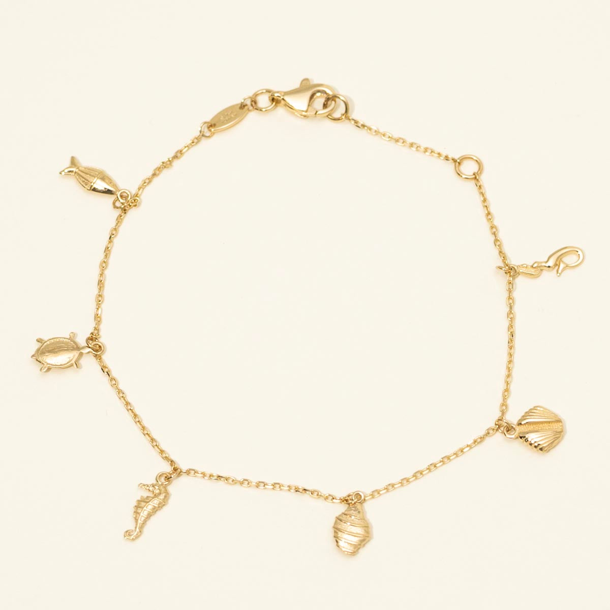 Sea Life Charm Bracelet in 14kt Yellow Gold