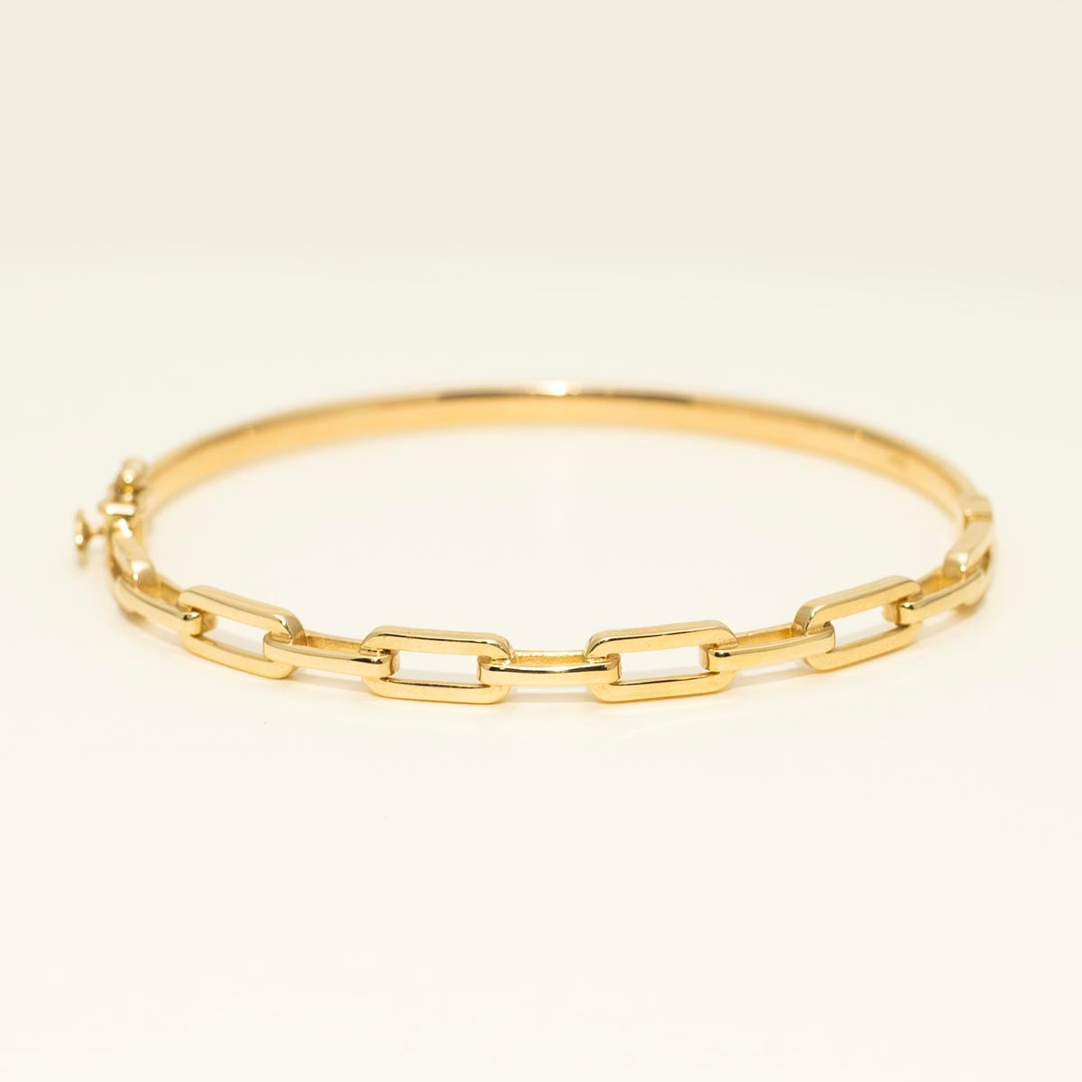 Paperclip Bangle Bracelet in 14kt Yellow Gold