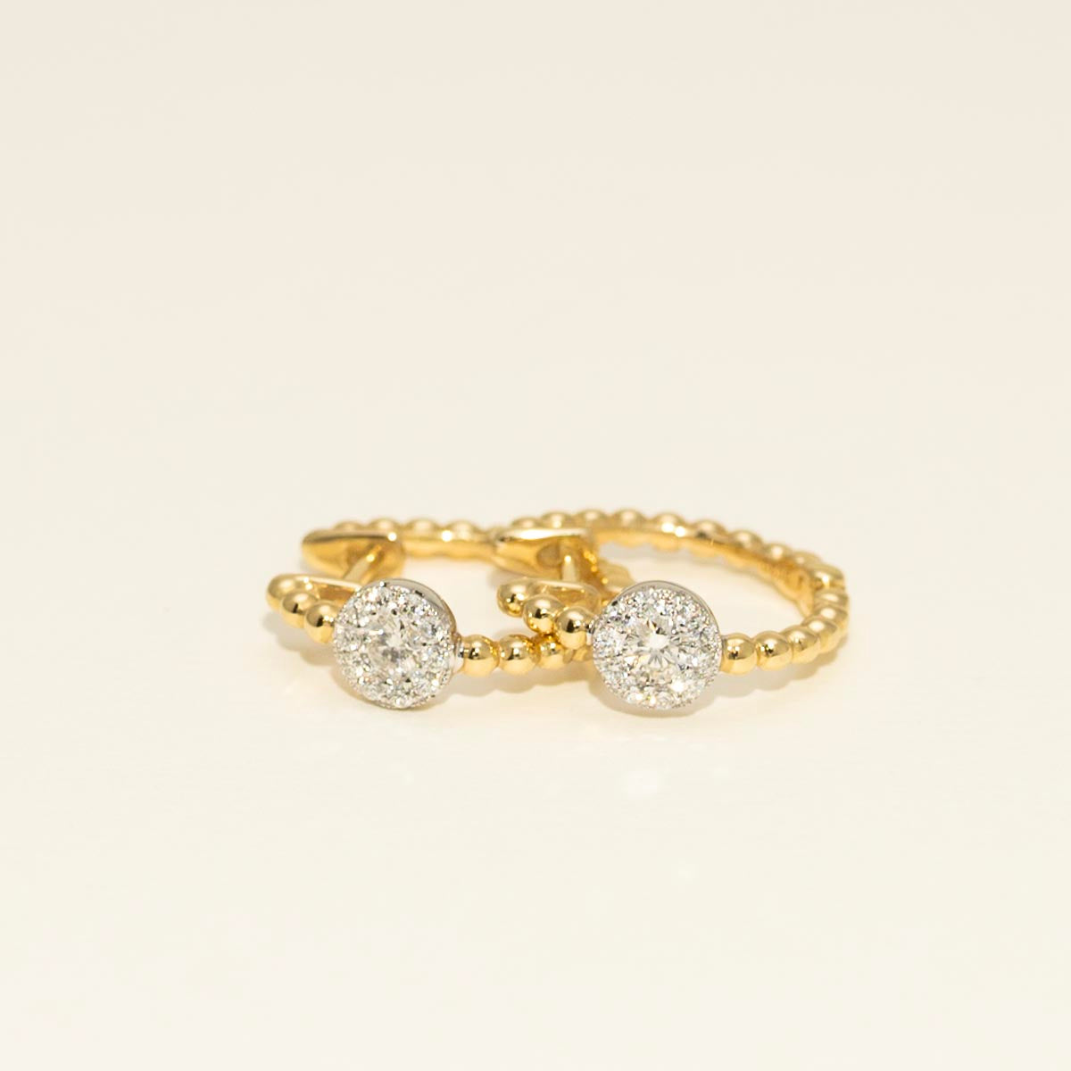 Diamond Hoop Earrings in 14kt Yellow and White Gold (1/3ct tw)