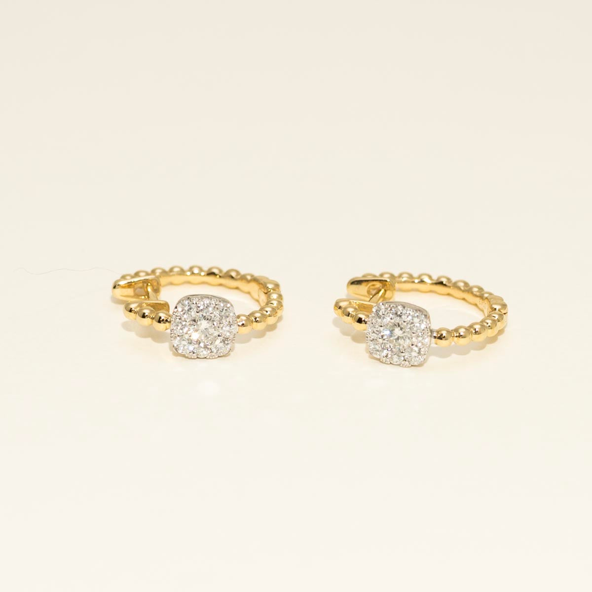 Diamond Hoop Earrings in 14kt Yellow and White Gold (3/8ct tw)