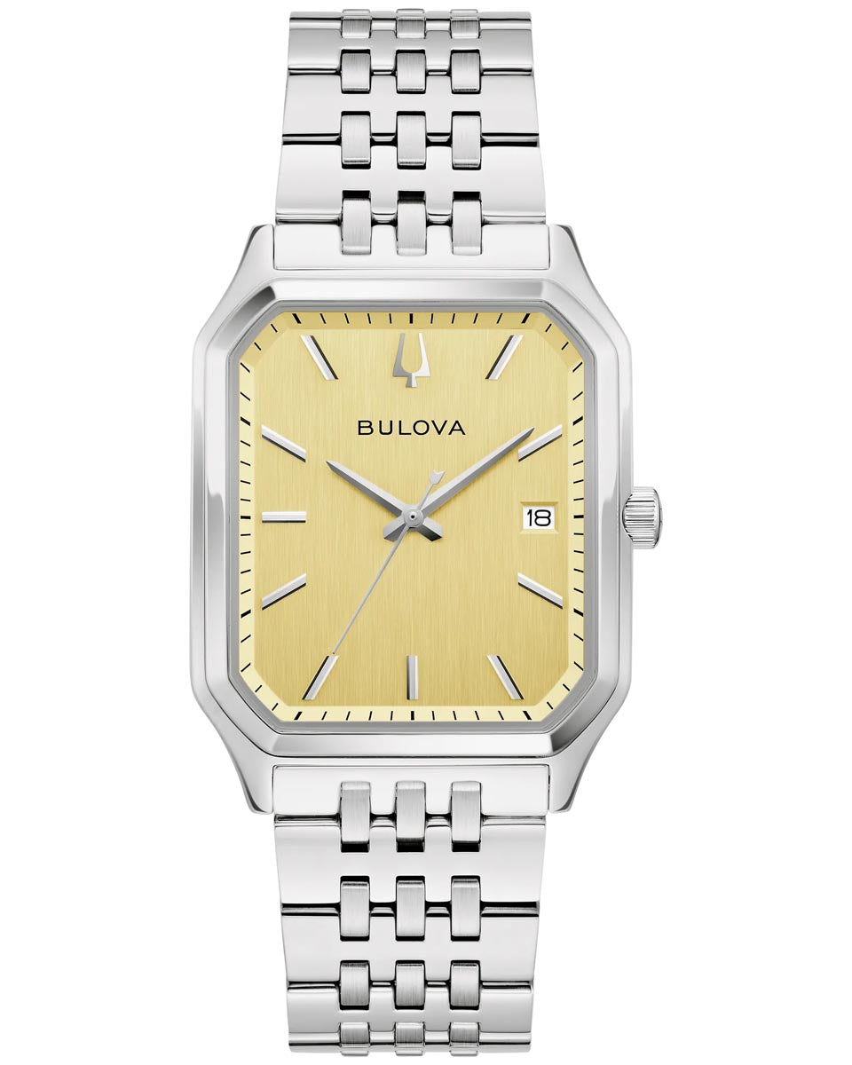 Bulova Tony Bennett Watch with Champagne Dial and Stainless Steel Bracelet (32mm and quartz movement)
