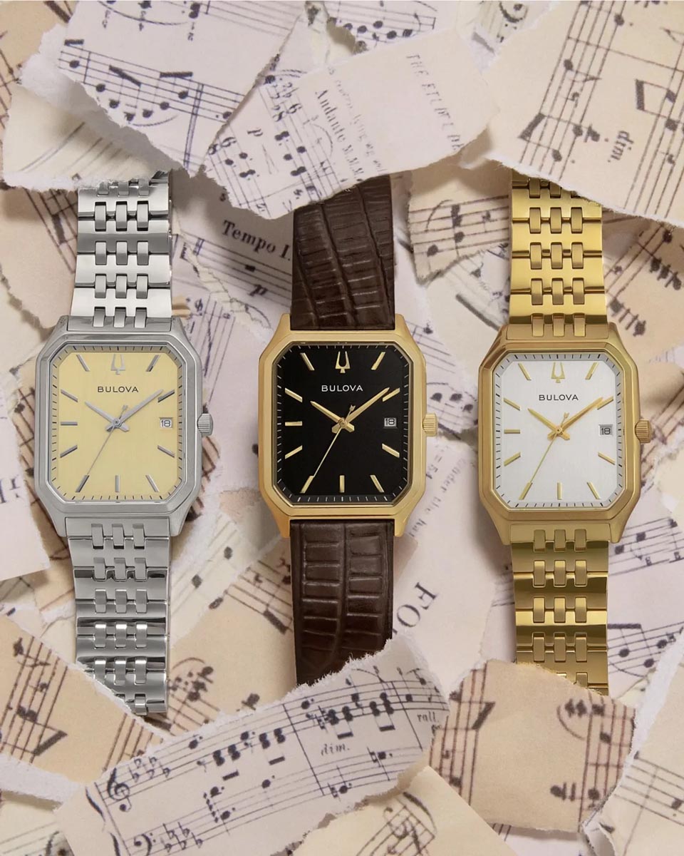 Bulova Tony Bennett Watch with Champagne Dial and Stainless Steel Bracelet (32mm and quartz movement)