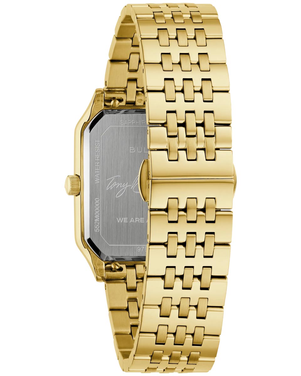 Bulova Tony Bennett Watch with White Dial and Yellow Stainless Steel Bracelet (32mm and quartz movement)