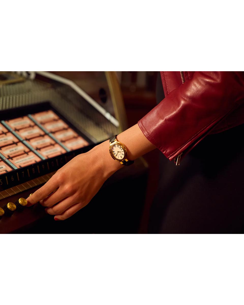 Bulova Special Edition Rubaiyat "Ella" Watch with White Dial and Black Leather Strap (28.8mm and quartz movement)
