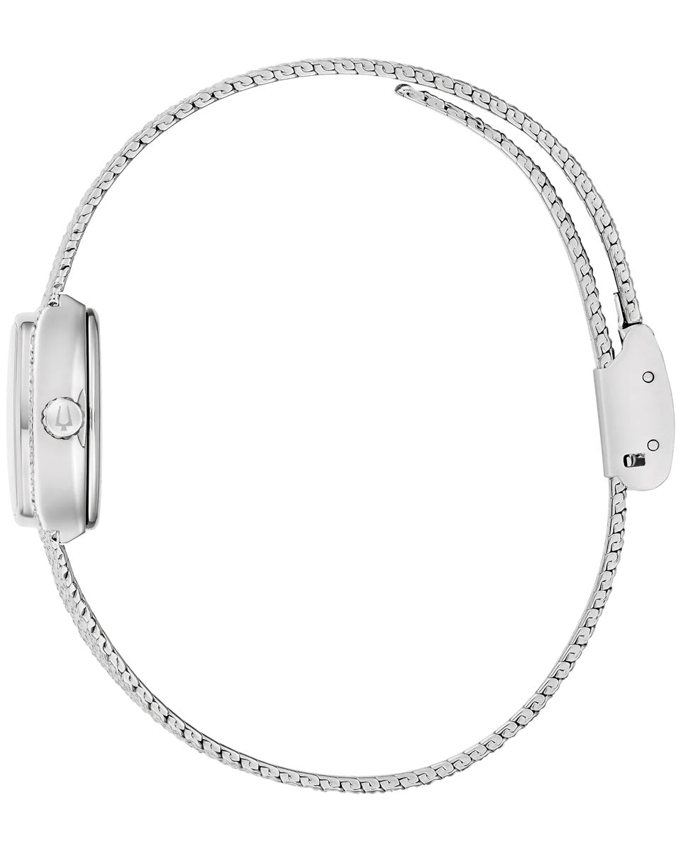 Bulova Goddess of Time Watch with Blue Sodalite Dial and White Stainless Steel Bracelet (17mm and quartz movement)