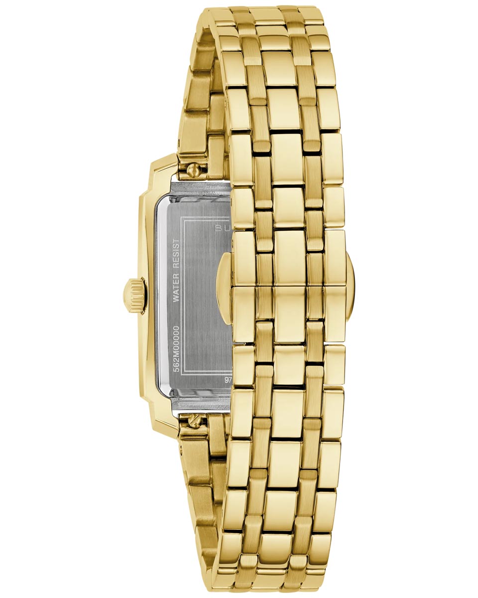 Bulova Sutton Watch with White Dial and Yellow Stainless Steel Bracelet (25mm and quartz movement)