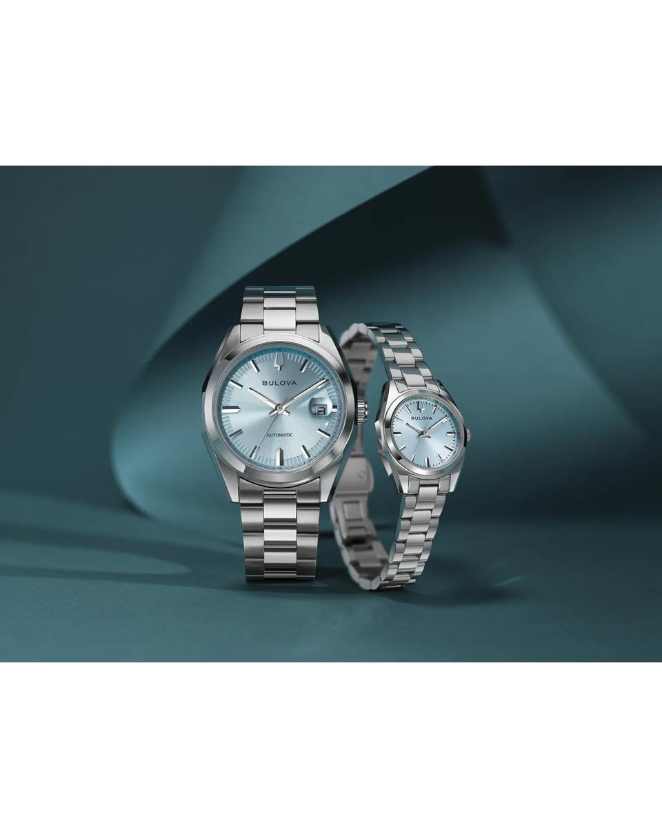 Bulova Surveyor Watch with Blue Dial and Stainless Steel Bracelet (22.7mm and quartz movement)