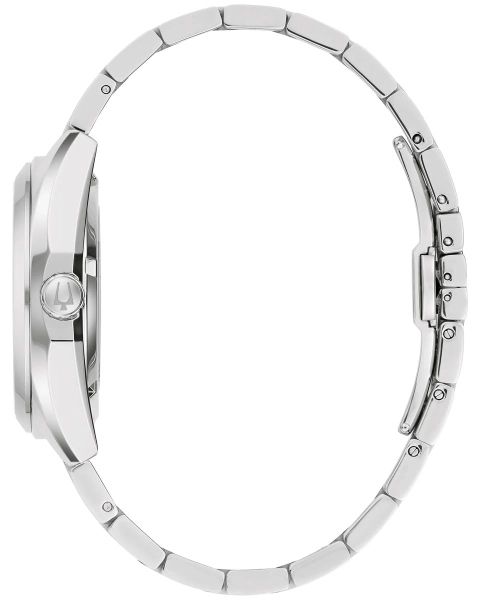 Bulova Surveyor Watch with Blue Dial and Stainless Steel Bracelet (39mm and automatic movement)