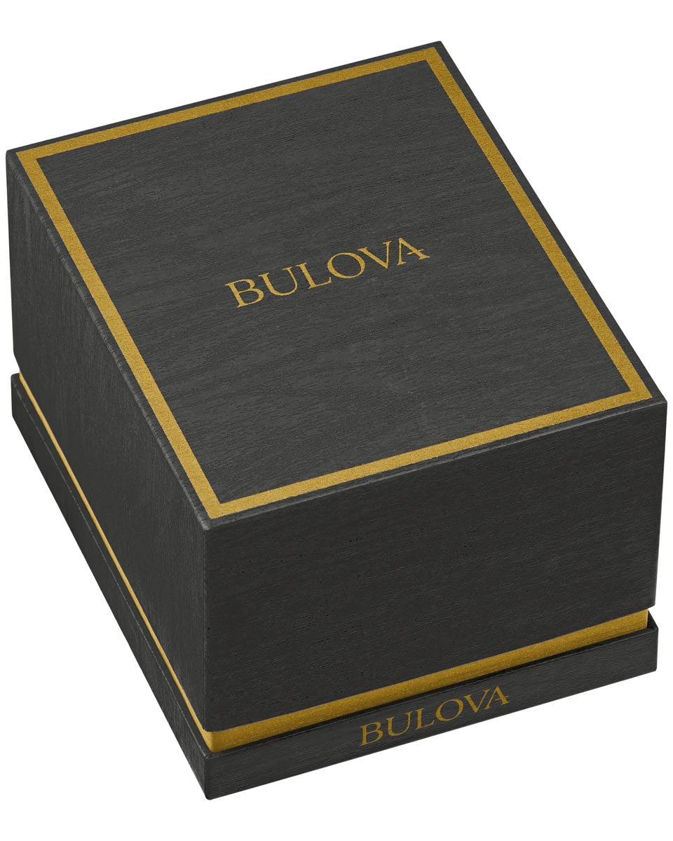 Bulova Sutton Watch with Stainless Steel Skeleton Dial and Blue Leather Strap (40mm and automatic movement)