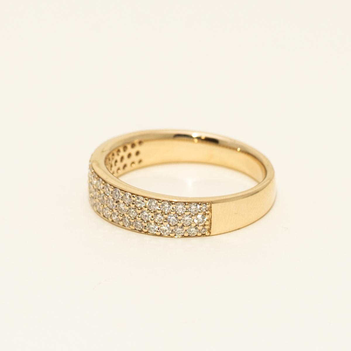 Three Row Diamond Band in 14kt Yellow Gold (5/8ct tw)