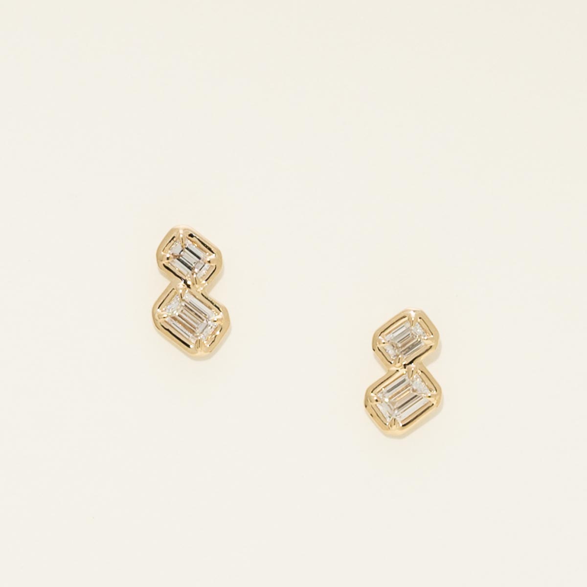Lab Grown Emerald Cut Diamond Earrings in 14kt Yellow Gold (3/4ct tw)