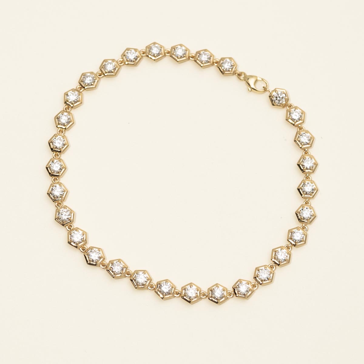 Lab Grown Diamond Hexagon Bracelet in 14kt Yellow Gold (3.10ct tw)