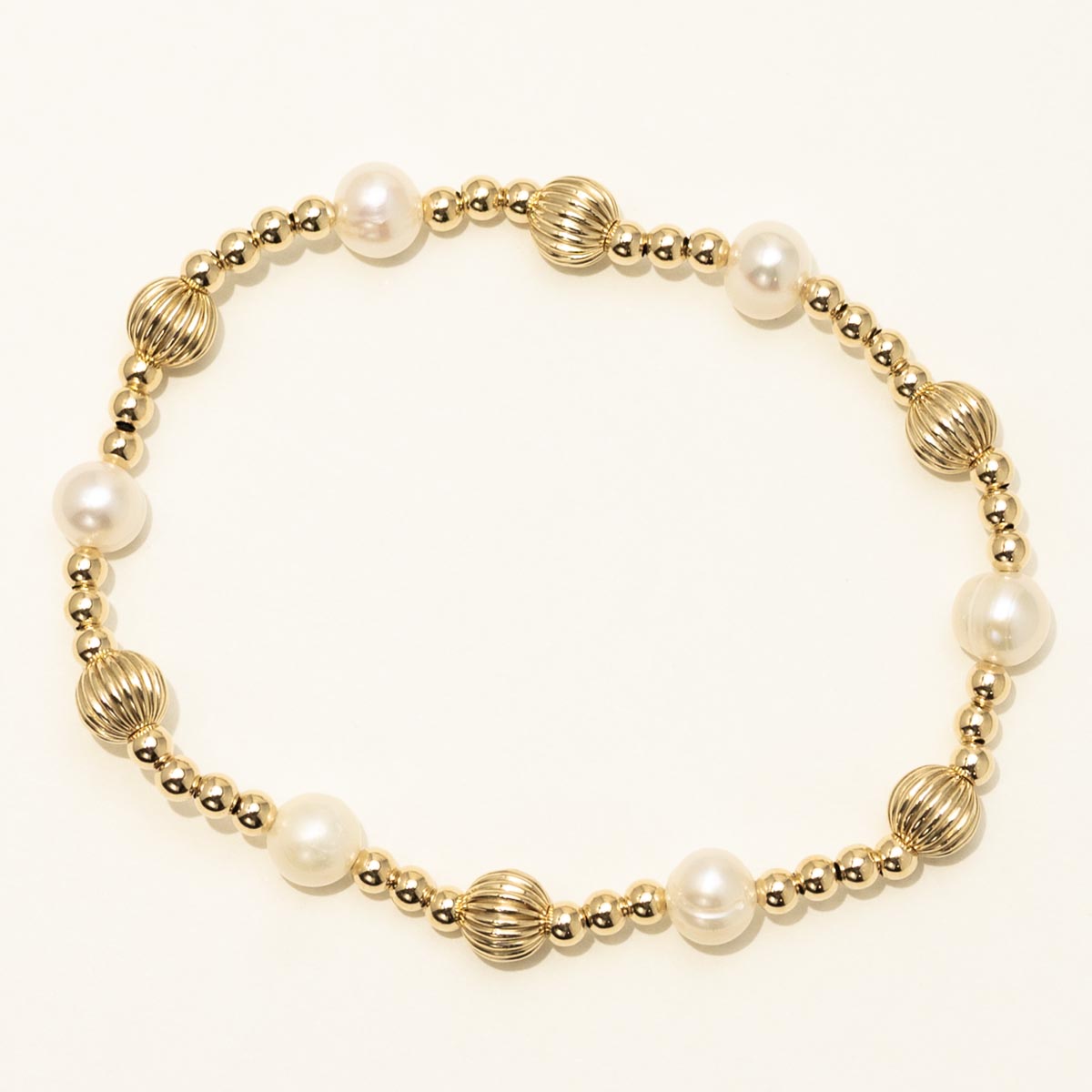 Dee Berkley Cultured Freshwater Pearl Bead Bracelet in 14kt Gold Filled (6mm pearls)