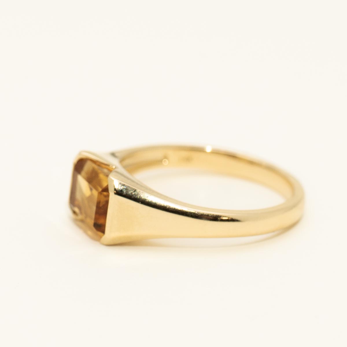 Madison L Essentials Emerald Cut Citrine Ring in 14kt Yellow Gold