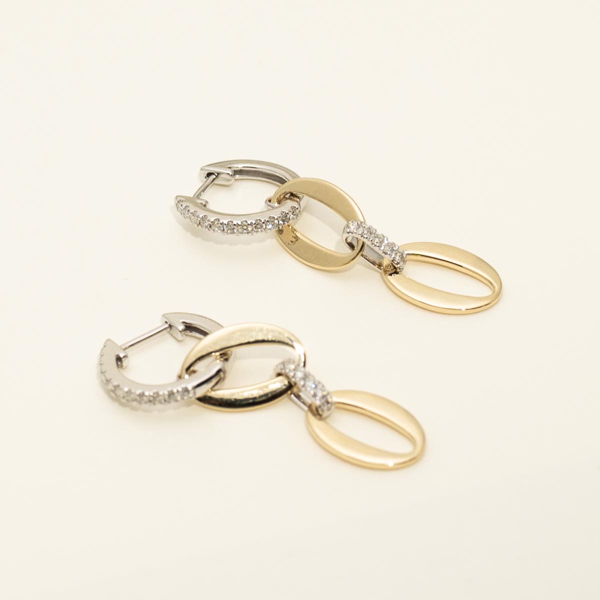 Diamond Fashion Drop Earrings in 14kt Yellow and White Gold (1/3ct tw)