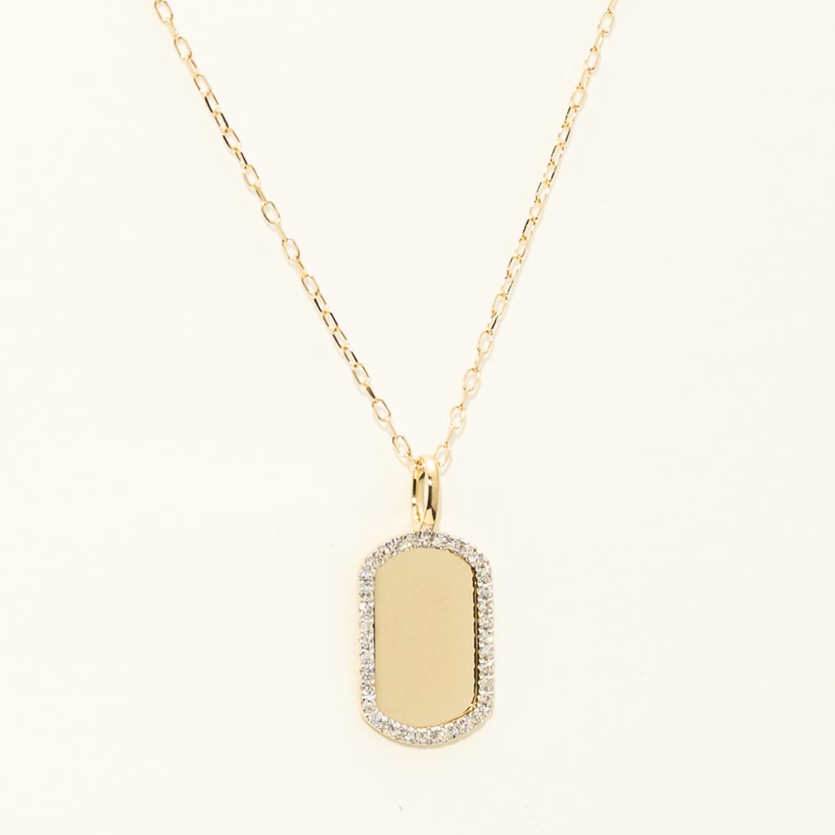 Diamond Tag Necklace in 14kt Yellow Gold (1/10ct tw)