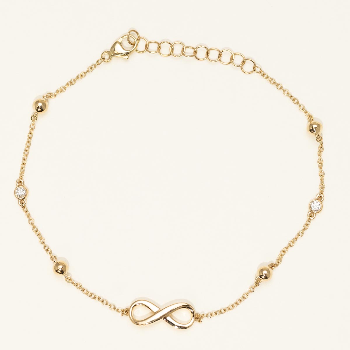 Diamond Infinity Bracelet in 14kt Yellow Gold (1/20ct tw)