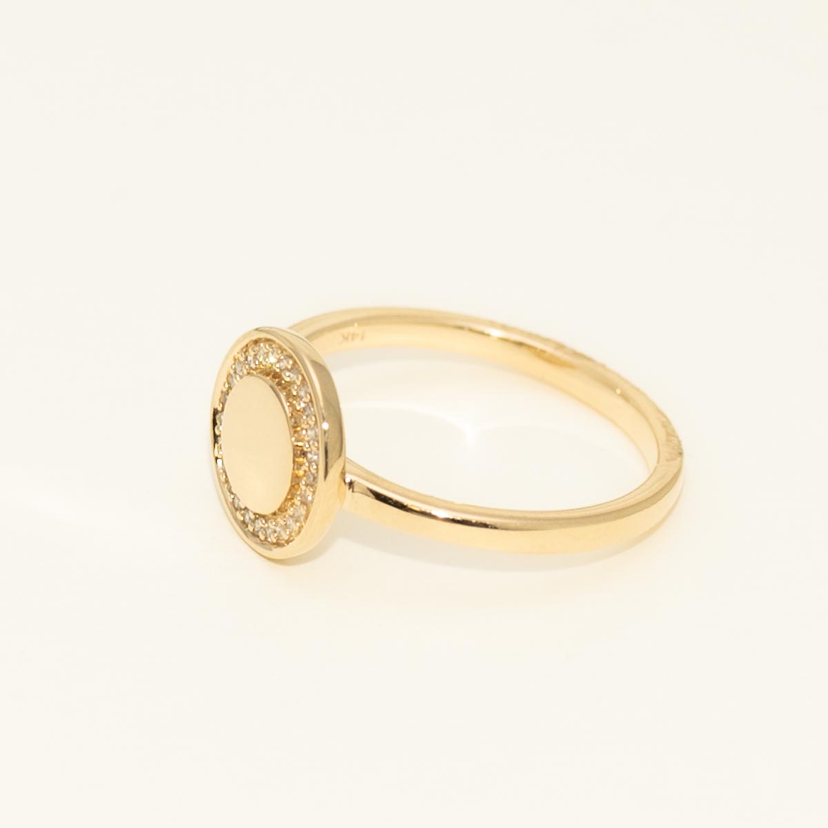 Diamond Disc Ring in 14kt Yellow Gold (1/20ct tw)
