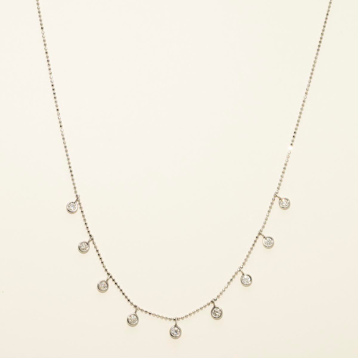 Diamond Bezel Station Necklace in 14kt White Gold (1/2ct tw)